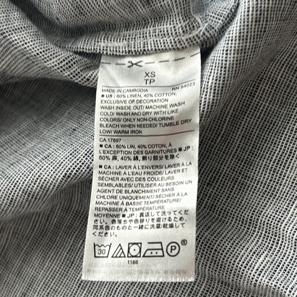 Banana Republic Blue Linen Blend Popover Top - Picture 4 of 5